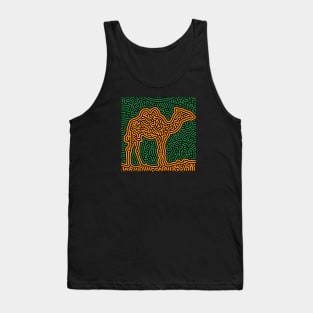 Unique Camel on Abstract Style Ethnic Tank Top